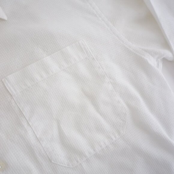 Vtg Givenchy White Cross Pattern Cotton Blend Button Down Dress Shirt 15.5 32/33 - Picture 9 of 11